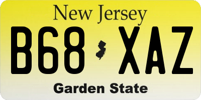 NJ license plate B68XAZ