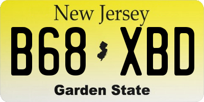 NJ license plate B68XBD