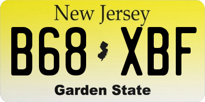 NJ license plate B68XBF