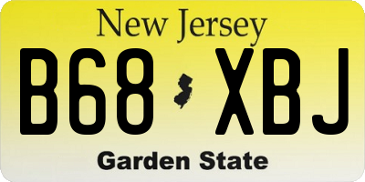 NJ license plate B68XBJ