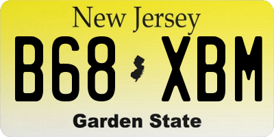 NJ license plate B68XBM