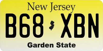 NJ license plate B68XBN
