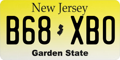 NJ license plate B68XBO