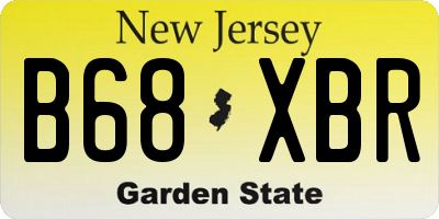 NJ license plate B68XBR
