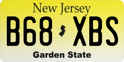 NJ license plate B68XBS