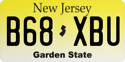 NJ license plate B68XBU