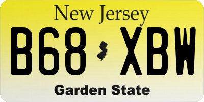 NJ license plate B68XBW