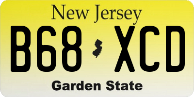 NJ license plate B68XCD