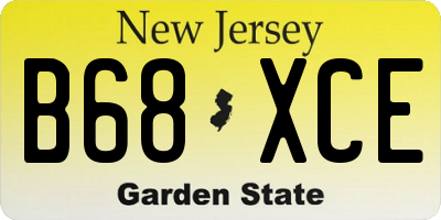 NJ license plate B68XCE