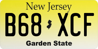 NJ license plate B68XCF
