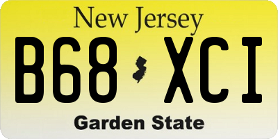 NJ license plate B68XCI