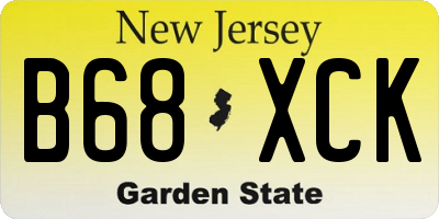 NJ license plate B68XCK