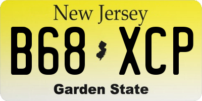 NJ license plate B68XCP