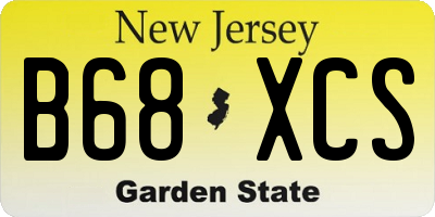 NJ license plate B68XCS