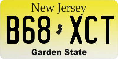 NJ license plate B68XCT