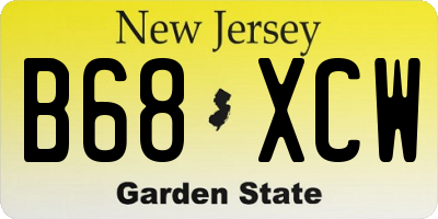 NJ license plate B68XCW