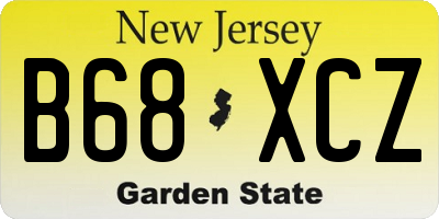 NJ license plate B68XCZ