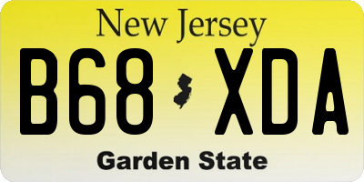 NJ license plate B68XDA