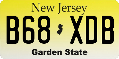 NJ license plate B68XDB