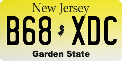 NJ license plate B68XDC
