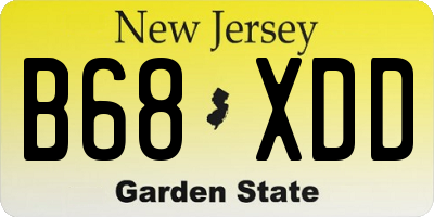 NJ license plate B68XDD