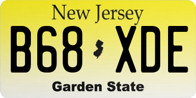 NJ license plate B68XDE