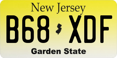 NJ license plate B68XDF