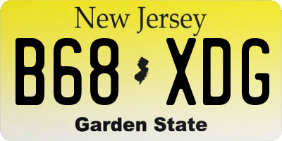 NJ license plate B68XDG
