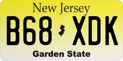 NJ license plate B68XDK