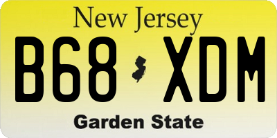 NJ license plate B68XDM