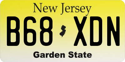 NJ license plate B68XDN