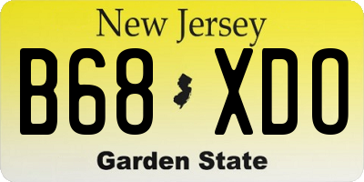 NJ license plate B68XDO