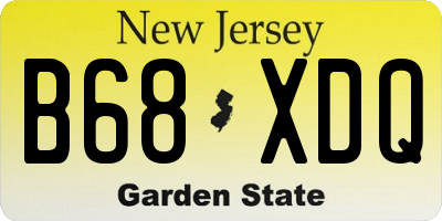 NJ license plate B68XDQ