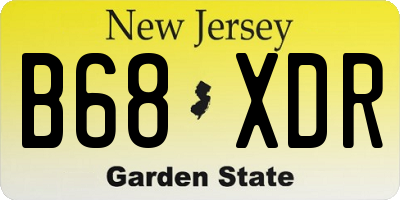 NJ license plate B68XDR