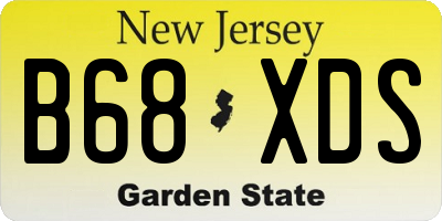 NJ license plate B68XDS