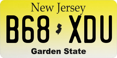 NJ license plate B68XDU