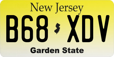 NJ license plate B68XDV