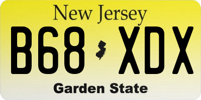 NJ license plate B68XDX
