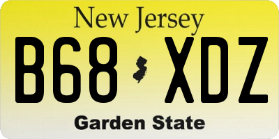 NJ license plate B68XDZ