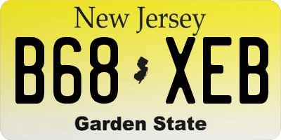 NJ license plate B68XEB