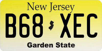 NJ license plate B68XEC