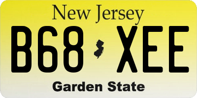 NJ license plate B68XEE
