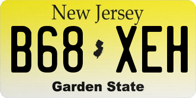 NJ license plate B68XEH