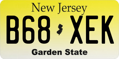 NJ license plate B68XEK