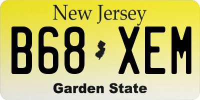 NJ license plate B68XEM