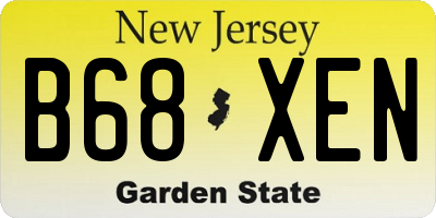 NJ license plate B68XEN