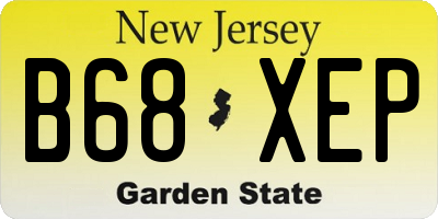 NJ license plate B68XEP