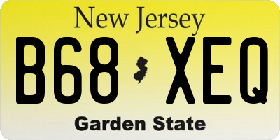 NJ license plate B68XEQ