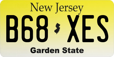 NJ license plate B68XES