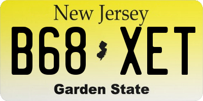 NJ license plate B68XET